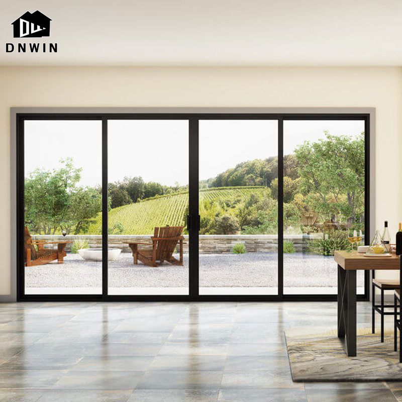 Factory Customize Villa Entrance Aluminium Tempered Glass French Sliding Doors