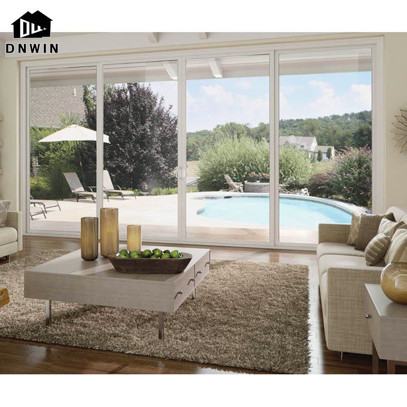 American Style Building Entrance Aluminium Tempered Glass Casement Front Door