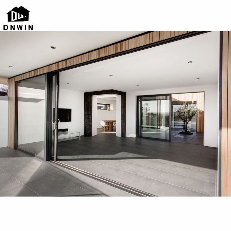 American Style Building Entrance Aluminium Tempered Glass Casement Front Door