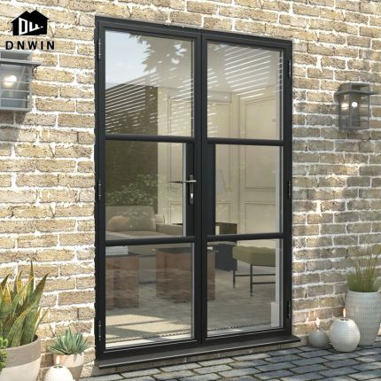 Modern Style Living Room Narrow Frame Aluminium Interior Double Glass Casement Door