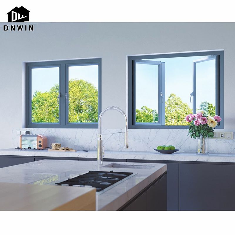 Hurricane Proof Aluminium Double Glazing Casement Window for Apartment and Villa