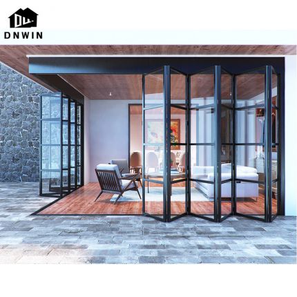 Customized villa patio American style aluminum folding glass doors