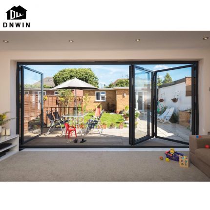 Exterior main entrance patio modern design high quality aluminum bi folding glass doors