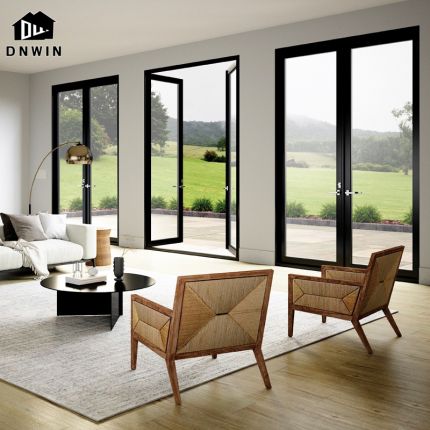 New design modern style villa aluminium double glass soundproof sliding casement door