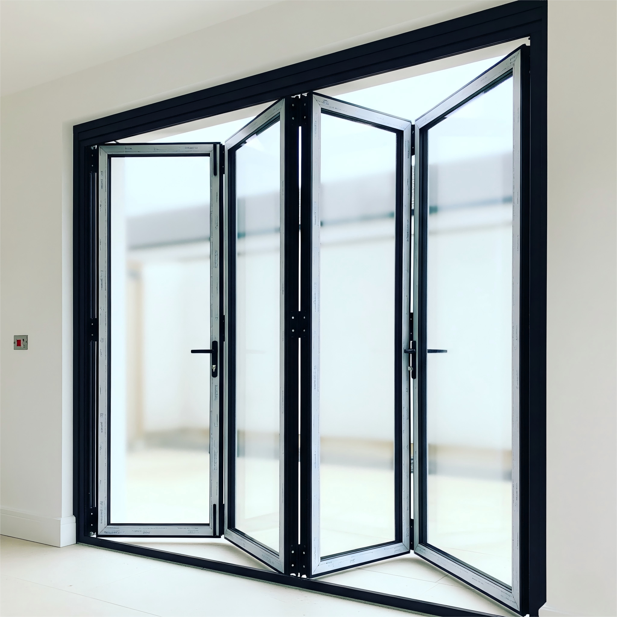 Thermal Break Aluminum Double Glass Bi Folding Door