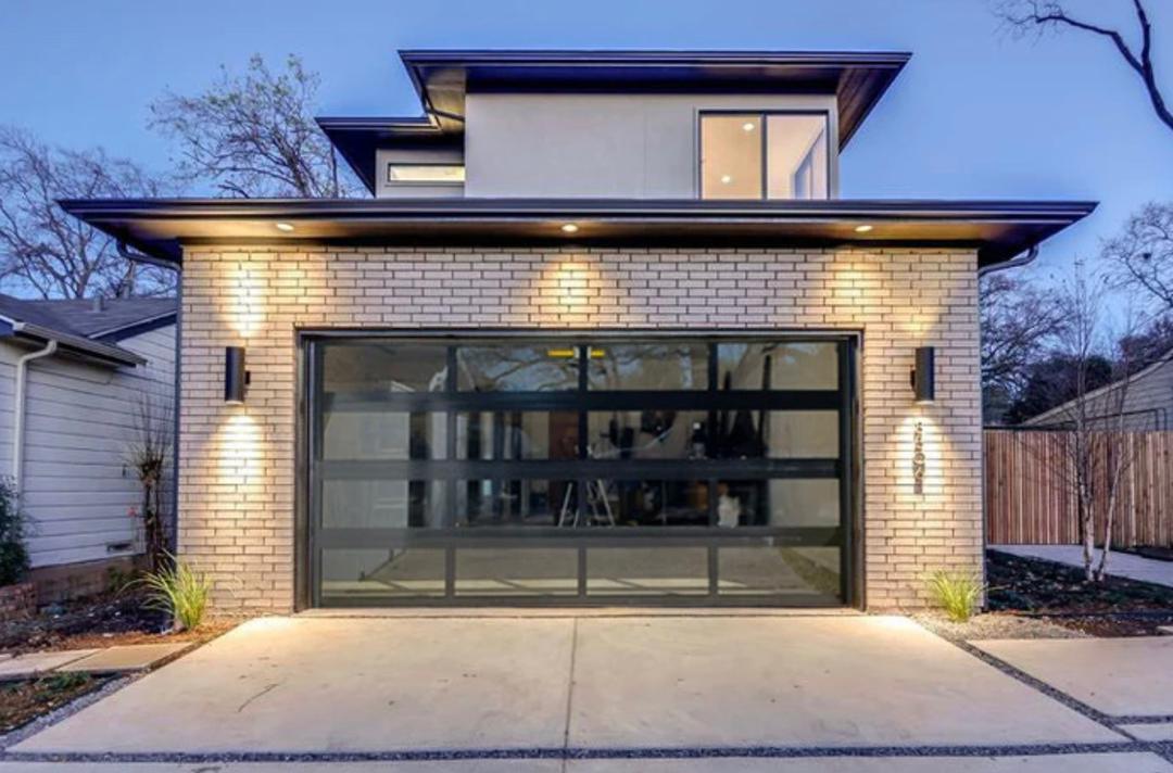 Black frame aluminum glass garage door by Dnwin